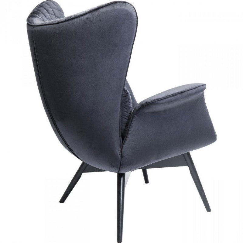 Armchair Tudor Velvet Black